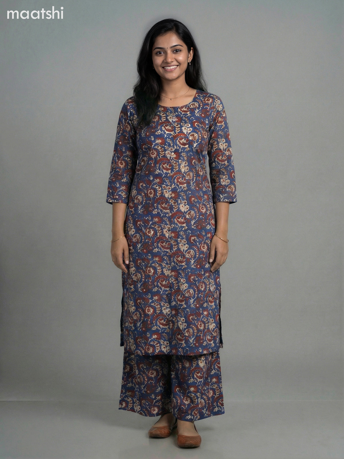 Blue Cotton Floral Printed Co-Ord Set