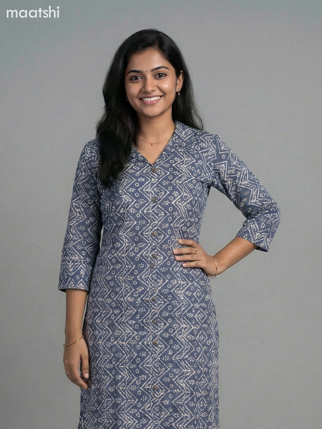 Grey Cotton Printed Co-Ord Set