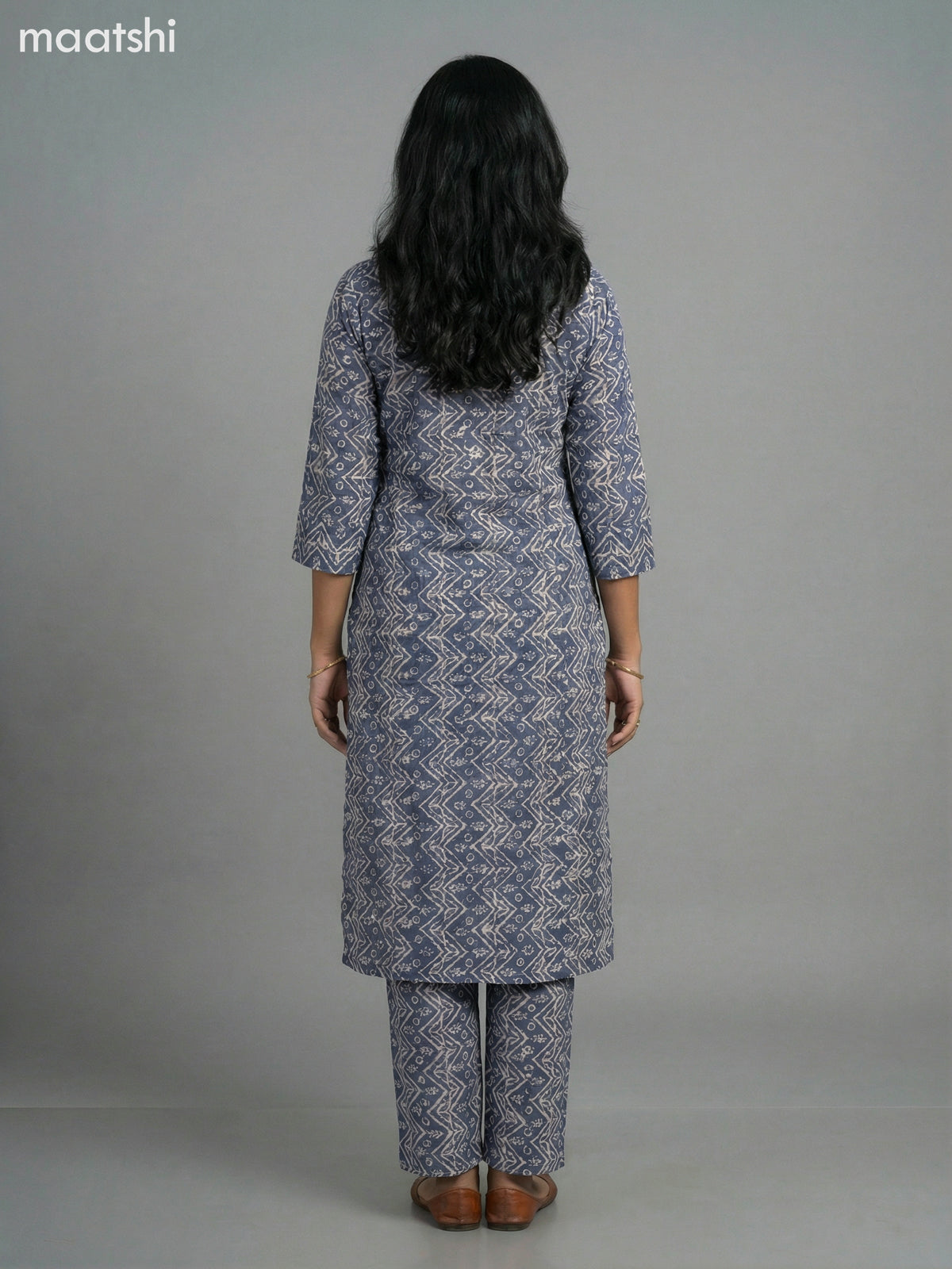 Grey Cotton Printed Co-Ord Set