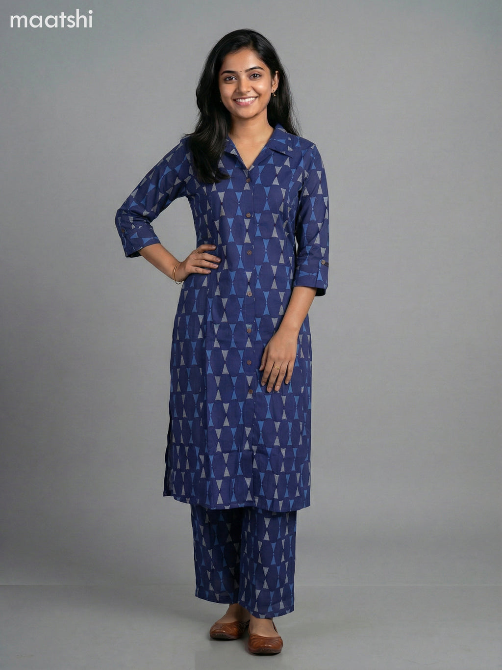 Blue Cotton Printed Co-Ord Set