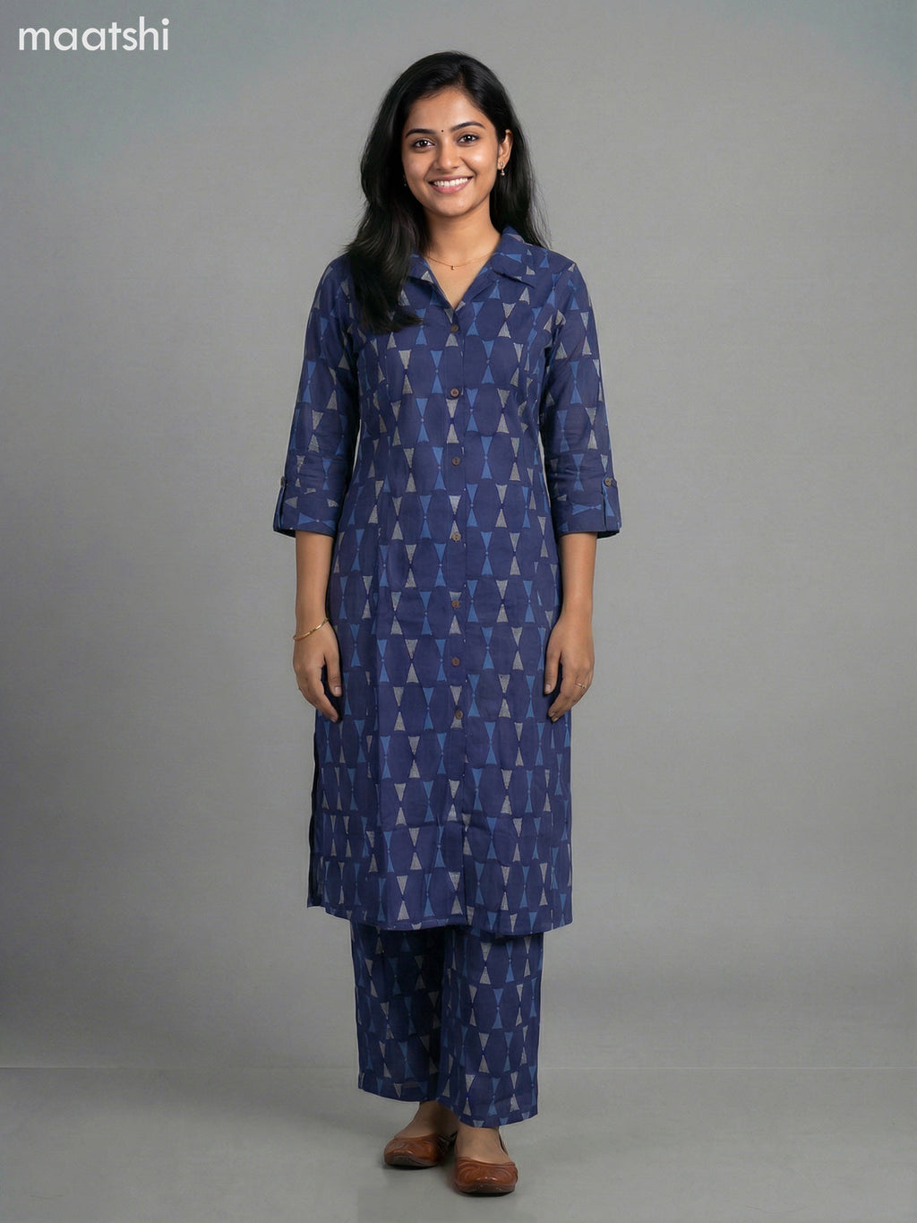 Blue Cotton Printed Co-Ord Set
