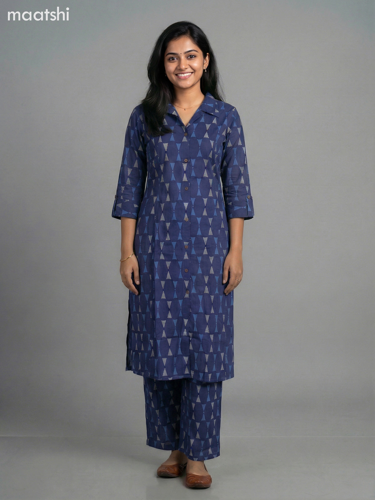 Blue Cotton Printed Co-Ord Set