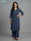 Dark Grey Cotton Printed Co-Ord Set