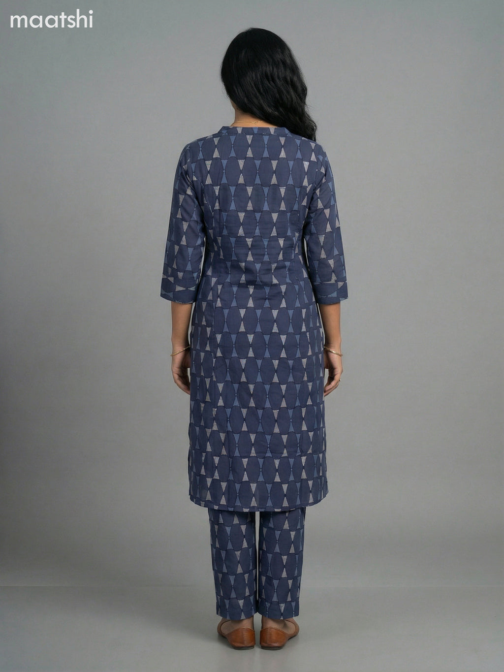 Dark Grey Cotton Printed Co-Ord Set