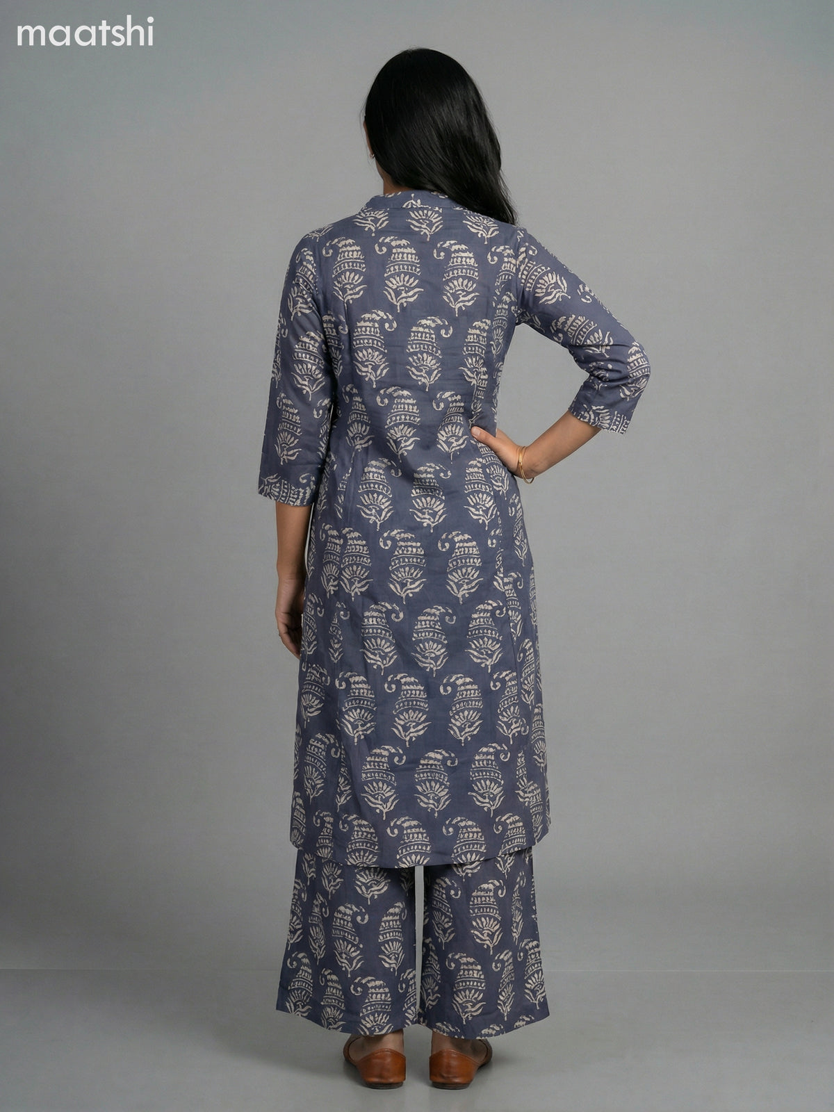 Grey Cotton Printed Co-Ord Set