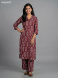 Maroon Cotton Printed Co-Ord Set