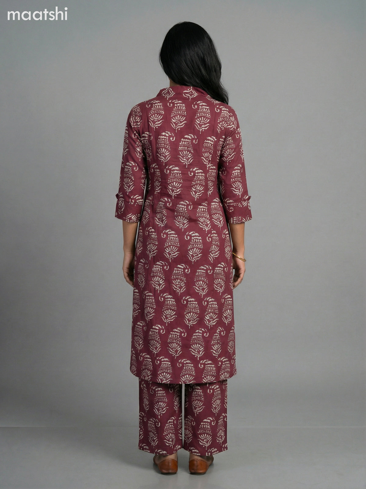 Maroon Cotton Printed Co-Ord Set