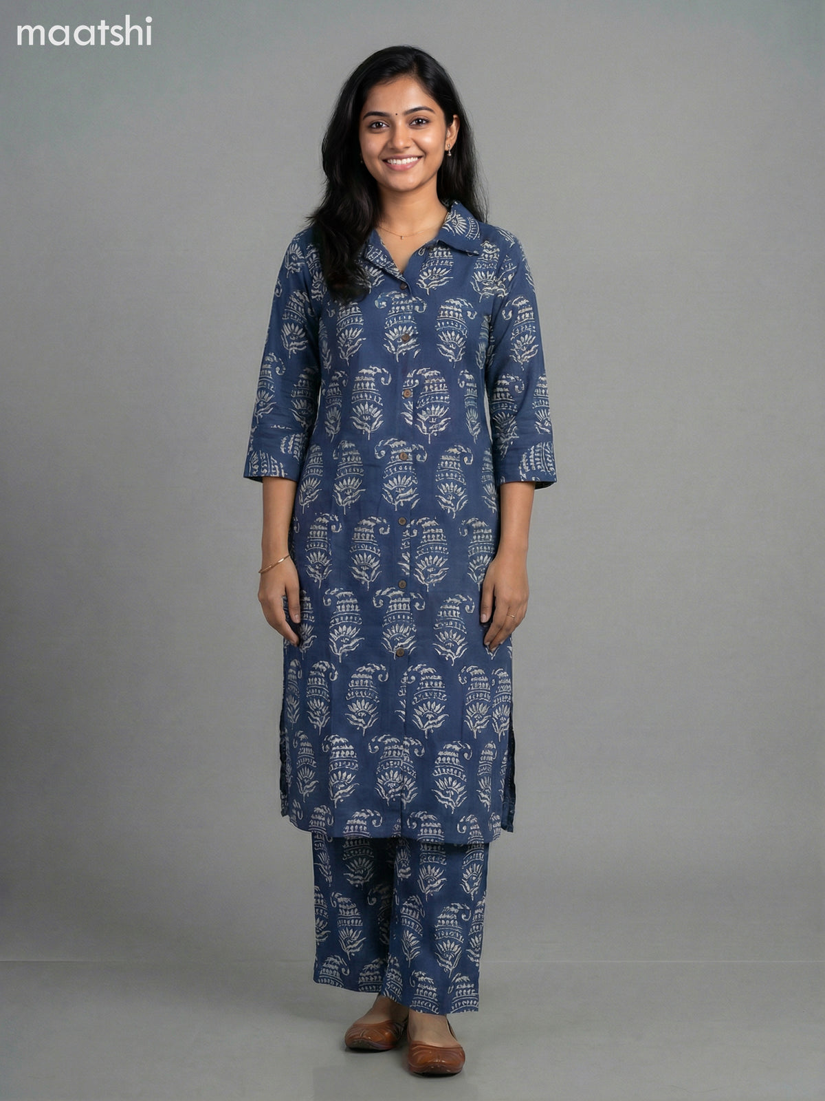 Blue Cotton Printed Co-Ord Set