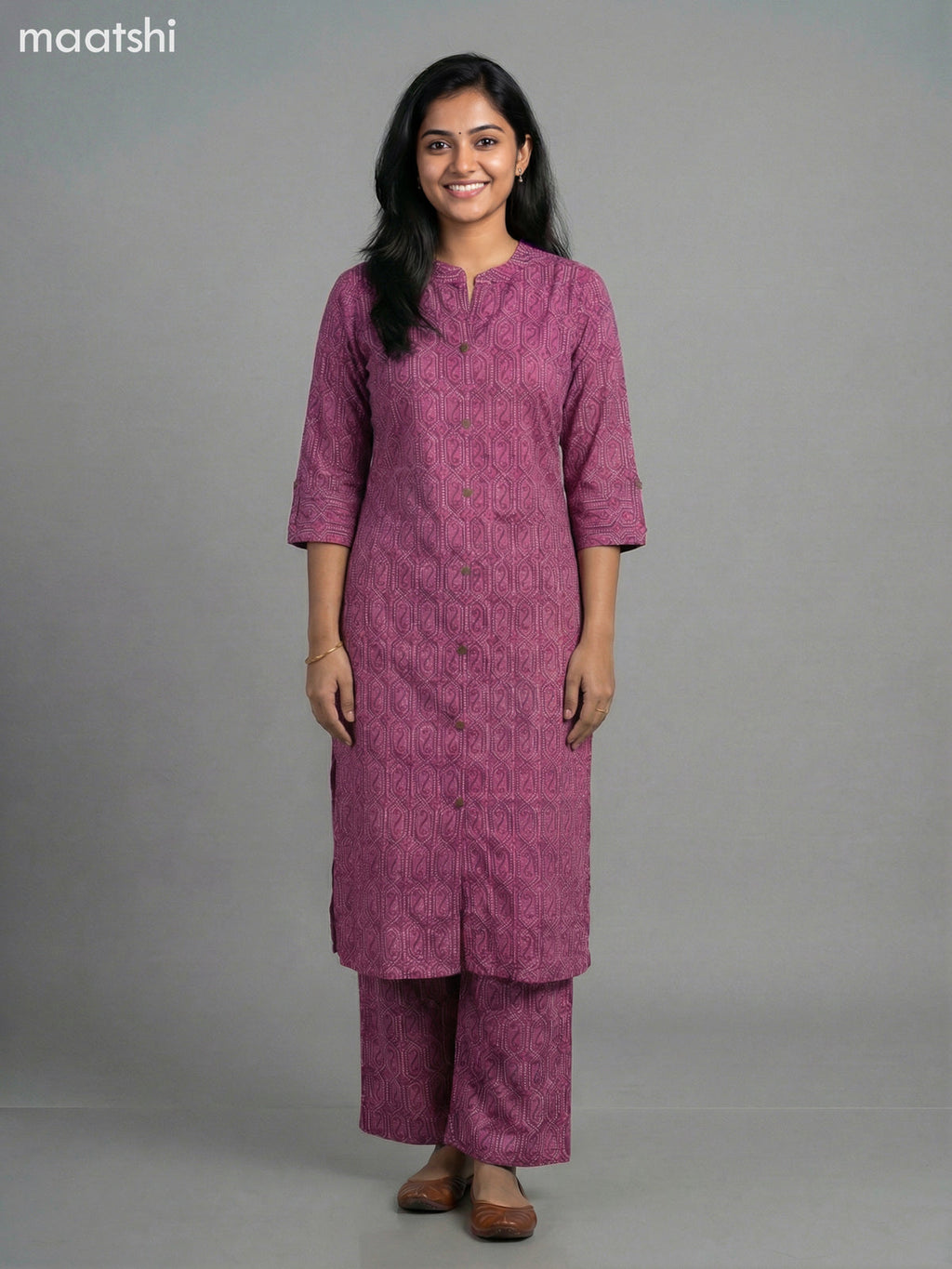 Pink Cotton Printed Co-Ord Set Palazzo Pant