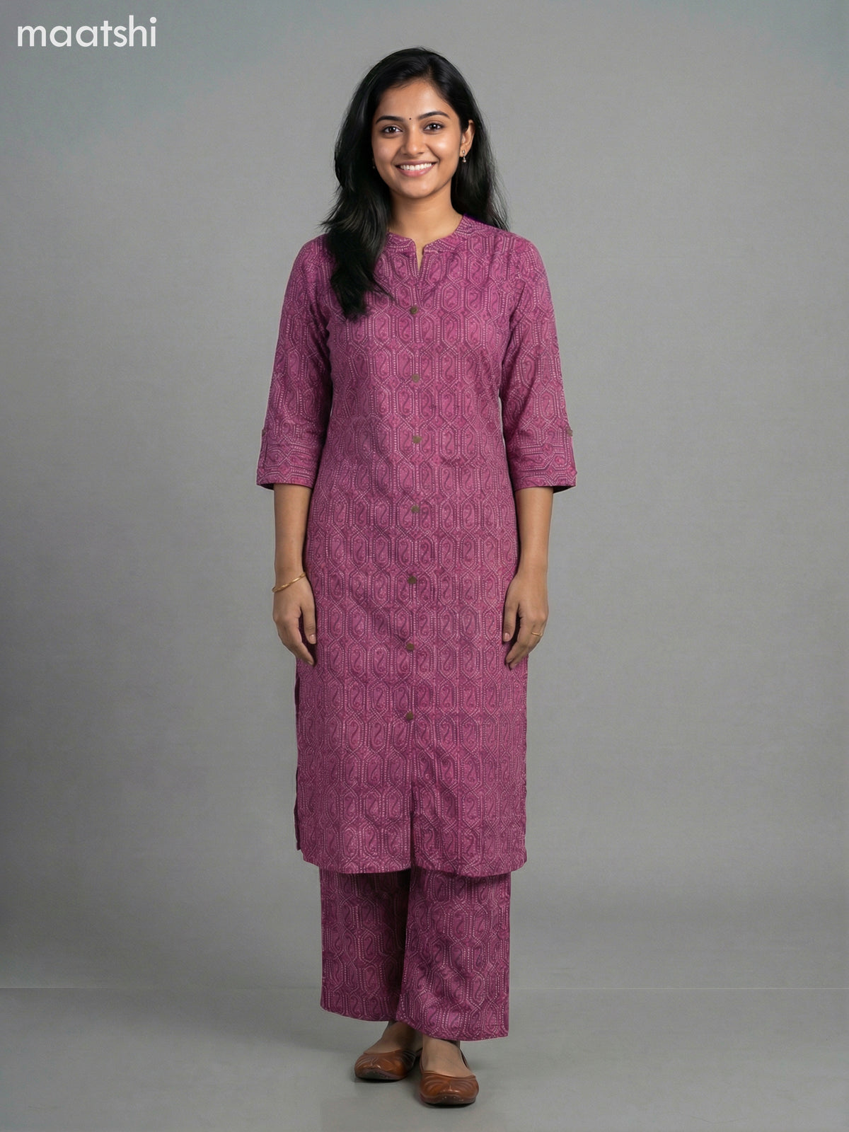 Pink Cotton Printed Co-Ord Set Palazzo Pant