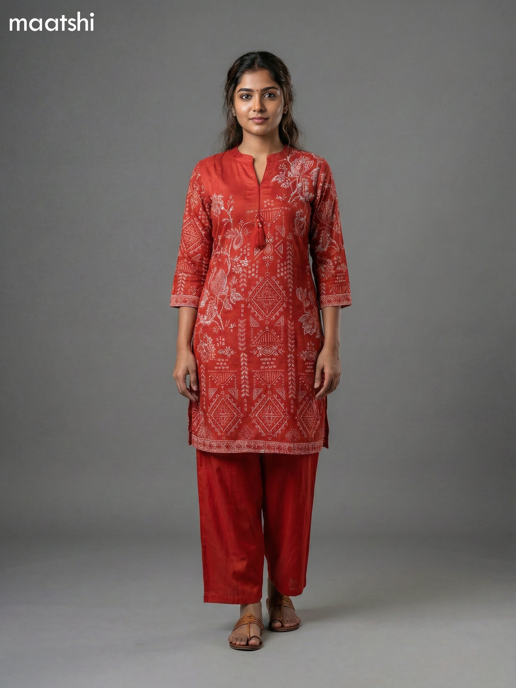 Red Shade Crepe Silk Printed Co-Ord Set