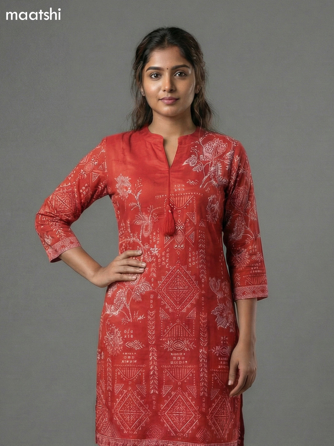 Red Shade Crepe Silk Printed Co-Ord Set
