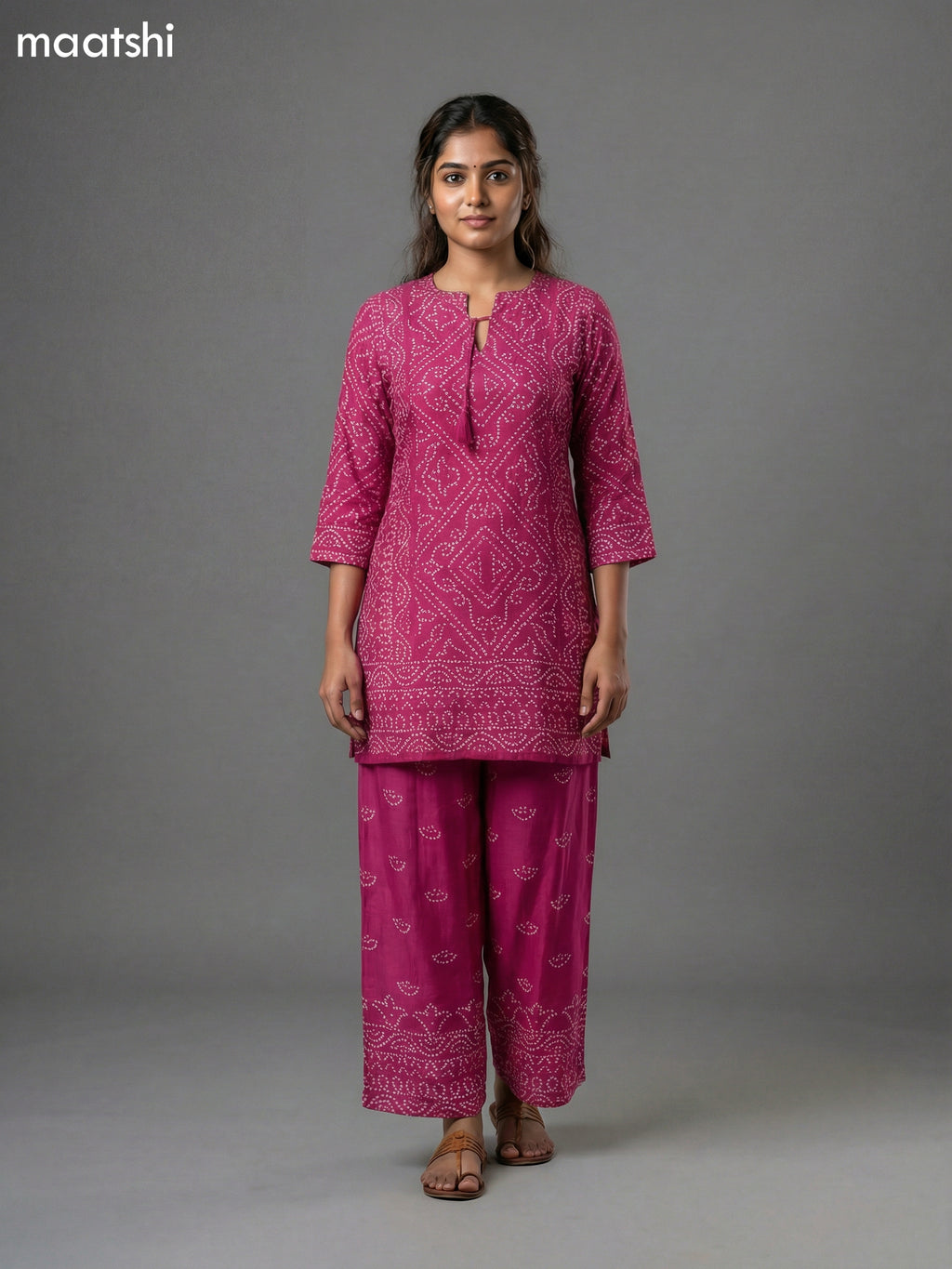 Magenta Pink Crepe Silk Printed Co-Ord Set