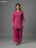 Magenta Pink Crepe Silk Printed Co-Ord Set