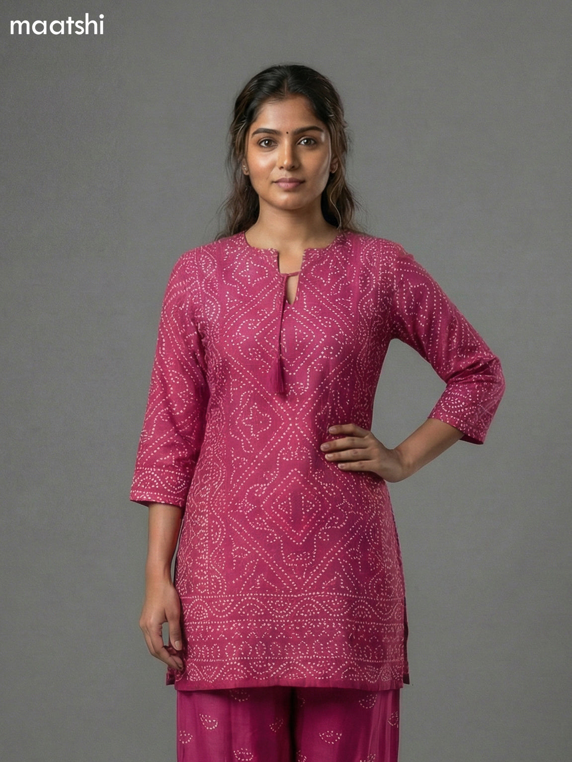 Magenta Pink Crepe Silk Printed Co-Ord Set