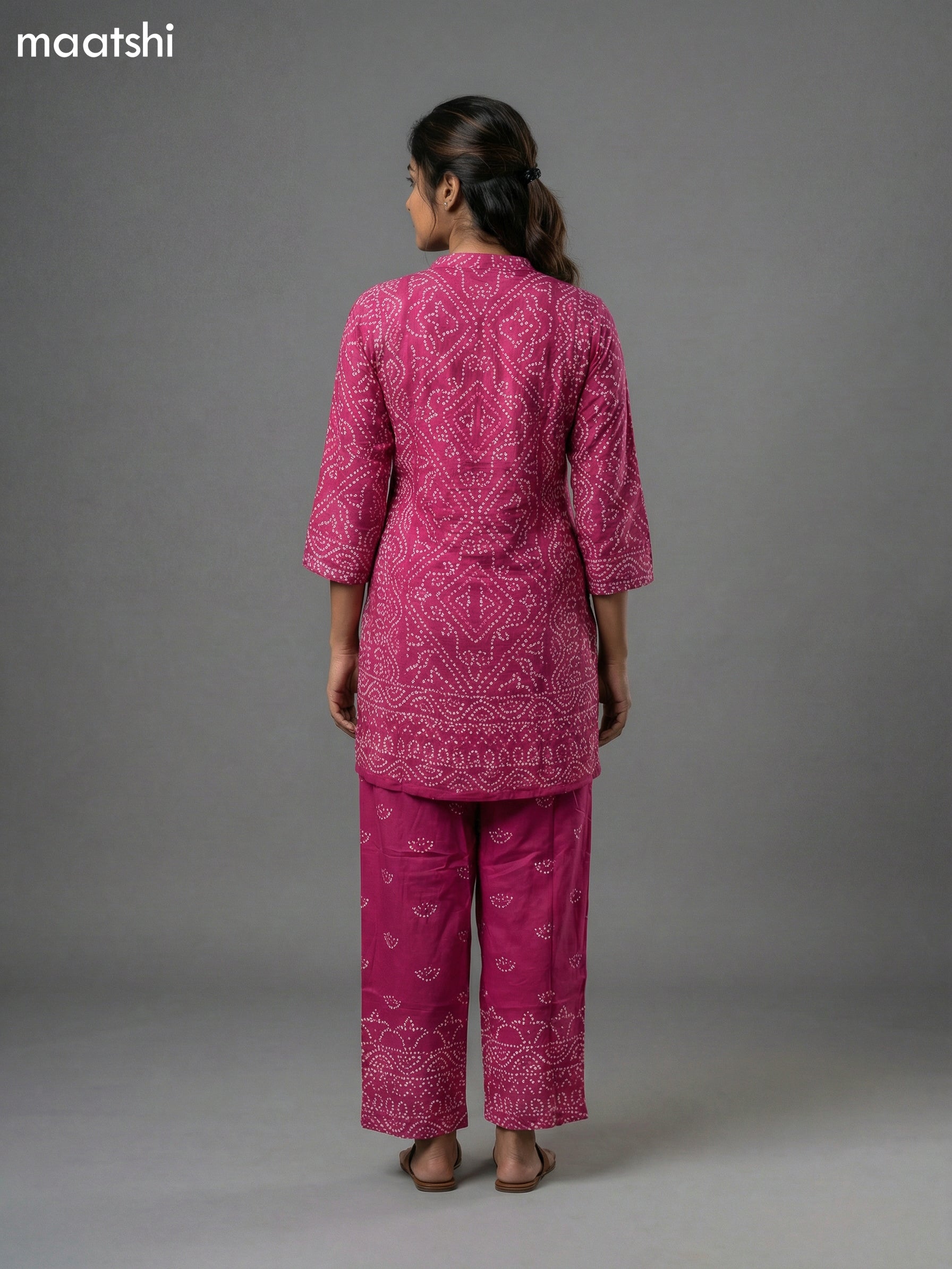 Magenta Pink Crepe Silk Printed Co-Ord Set