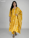 Mustard Shade Cotton Printed Anarkali Suit