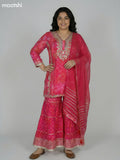 Pink Dola Silk Printed Short Straight Suit