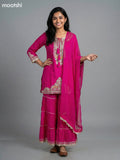 Pink Dola Silk Printed Short Straight Suit