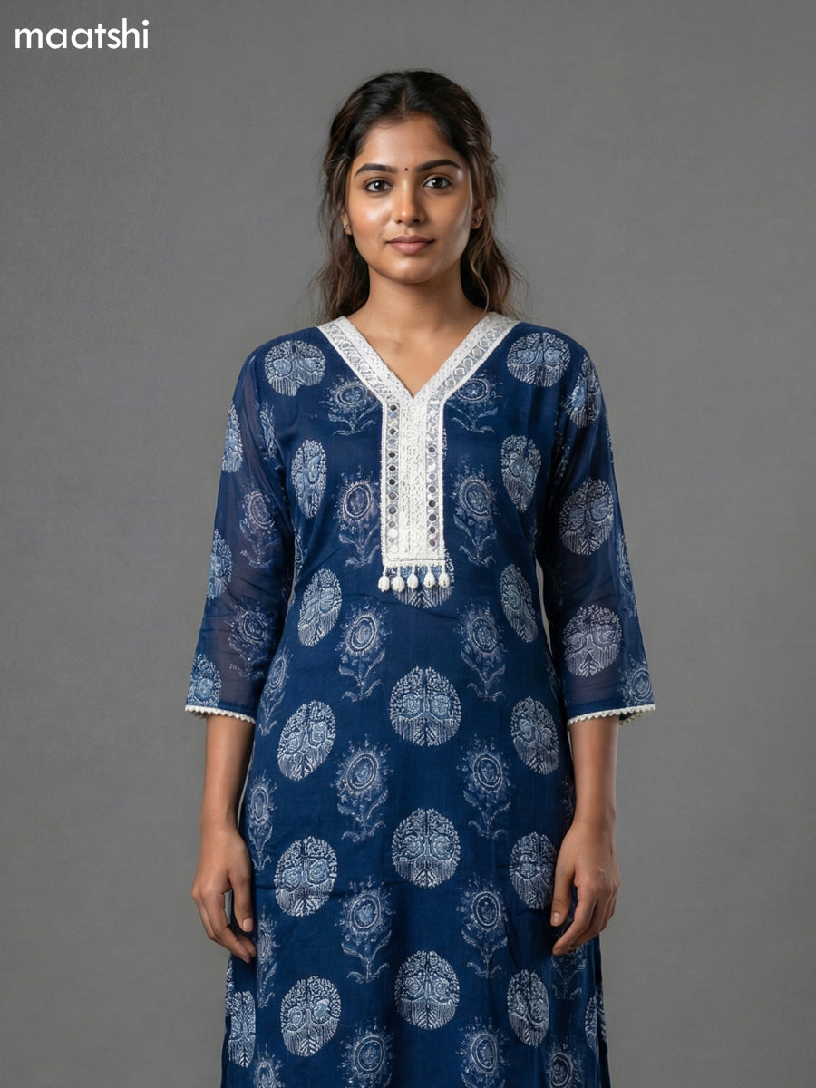 Wine Shade and Sap Green Cotton Kalamkari Printed & Lace Work Straight Suit