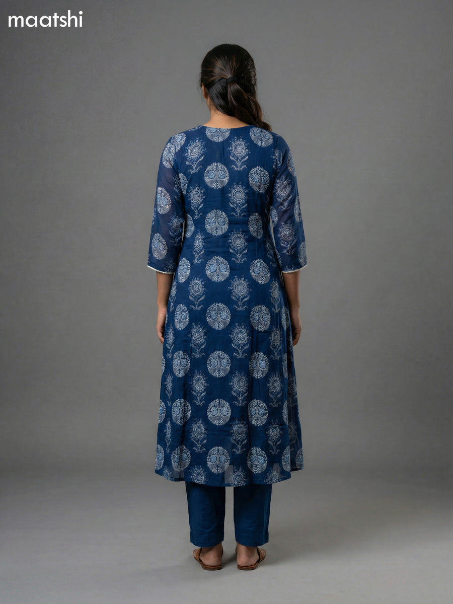 Wine Shade and Sap Green Cotton Kalamkari Printed & Lace Work Straight Suit