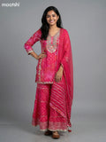 Pink Dola Silk Printed Short Straight Suit