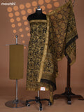 Mehendi Green Chanderi Dress Material With Kalamkari Prints