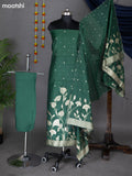 Green Chanderi Dress Material With Thread & Zari Weaves