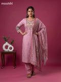 Baby Pink Muslin Printed Salwar Suits