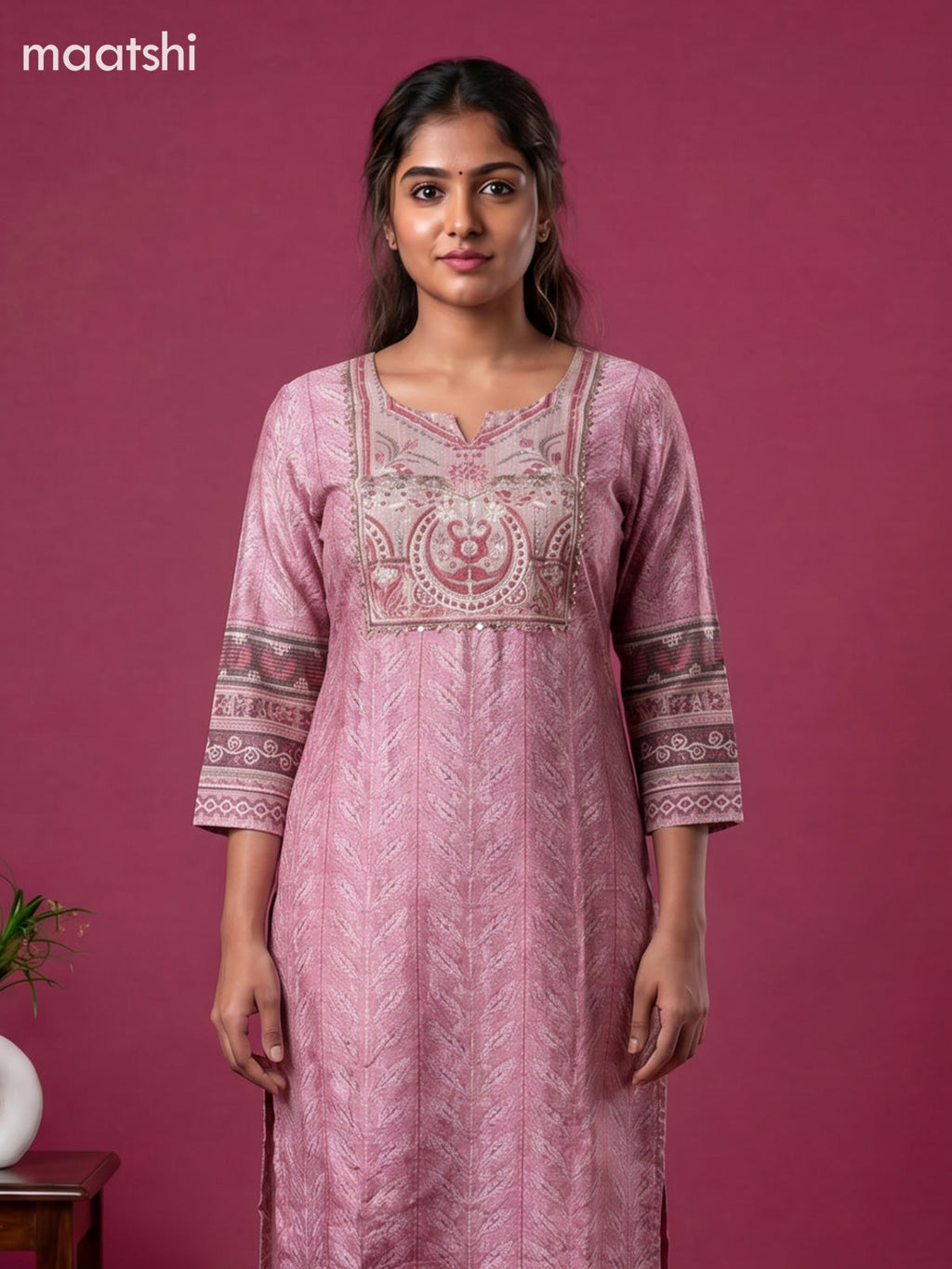Baby Pink Muslin Printed Salwar Suits