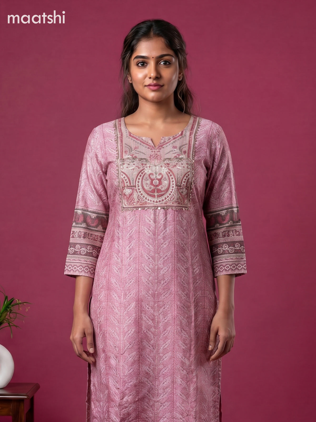 Baby Pink Muslin Printed Salwar Suits