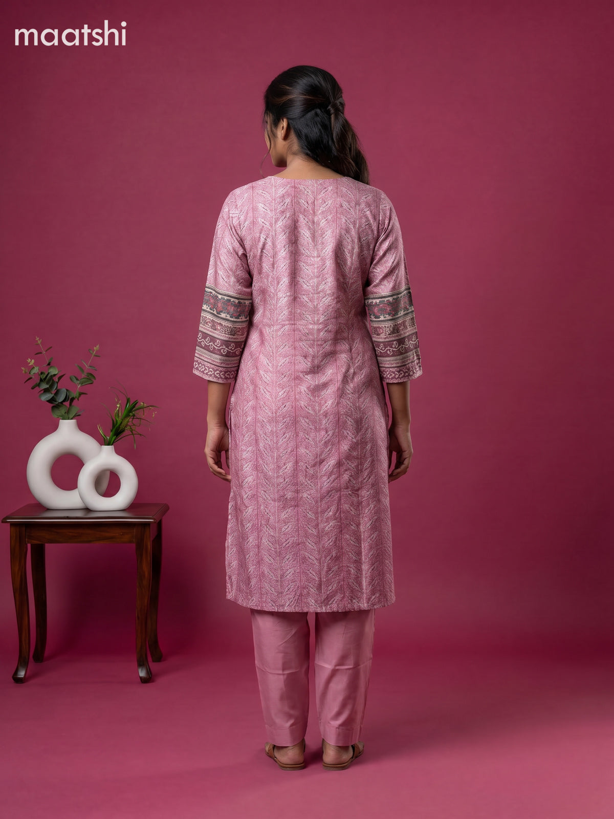 Baby Pink Muslin Printed Salwar Suits