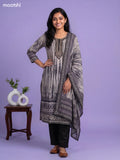 modal shibori printed & simple embroidery work straight suit