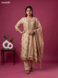 cotton floral printed & embroidery work straight suit