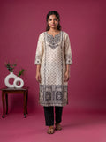 modal printed & embroidery work straight suit