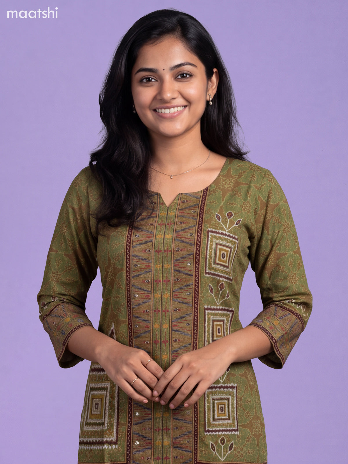 Green Modal Patola Print Long Co-Ord Set