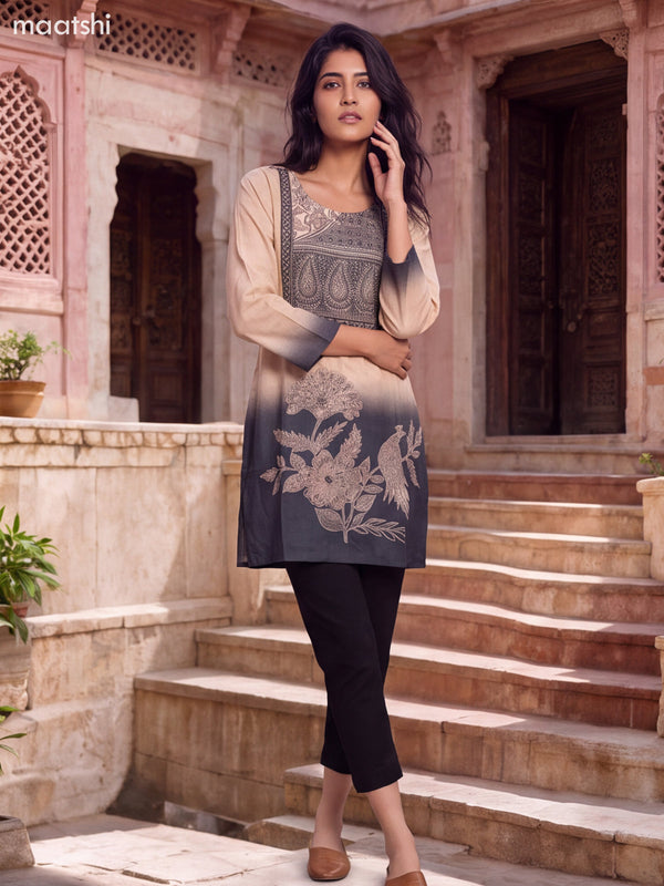 Sandal Muslin Printed Short Kurti