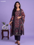 Black Modal Patola Printed Straight Suit