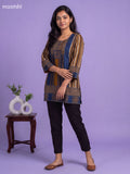 Navy Blue Modal Printed Short Kurti