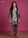 Black Muslin Printed Short Co-Ord Set