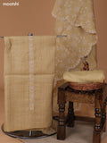 Sandal Linen Cotton Dress Material With Embroidery Work Neck Pattern and Bottom & Dupatta