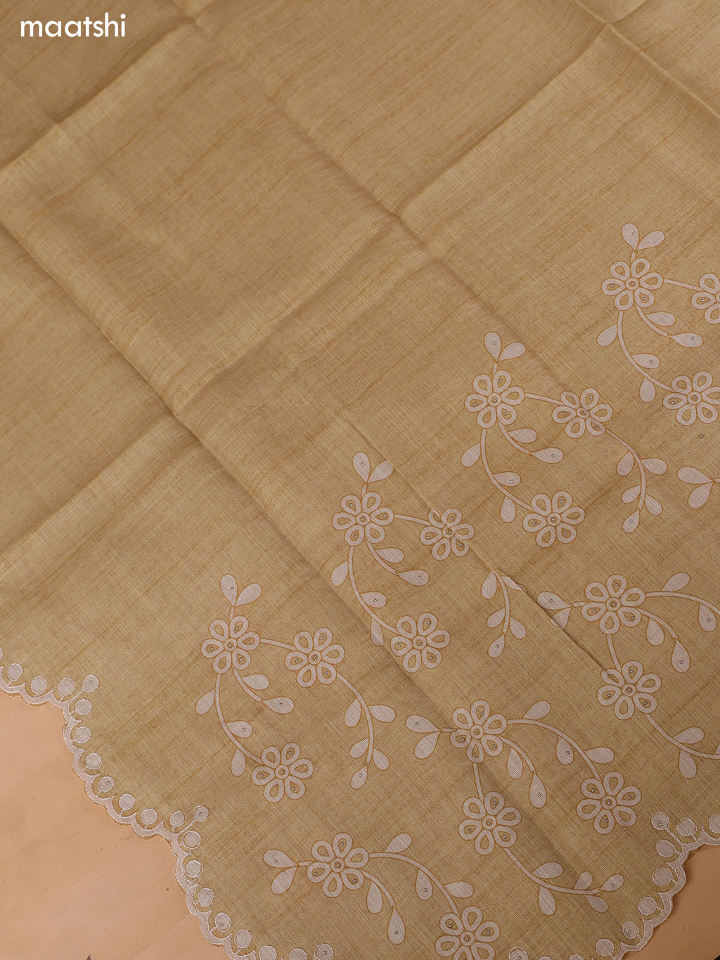 Sandal Linen Cotton Dress Material With Embroidery Work Neck Pattern and Bottom & Dupatta