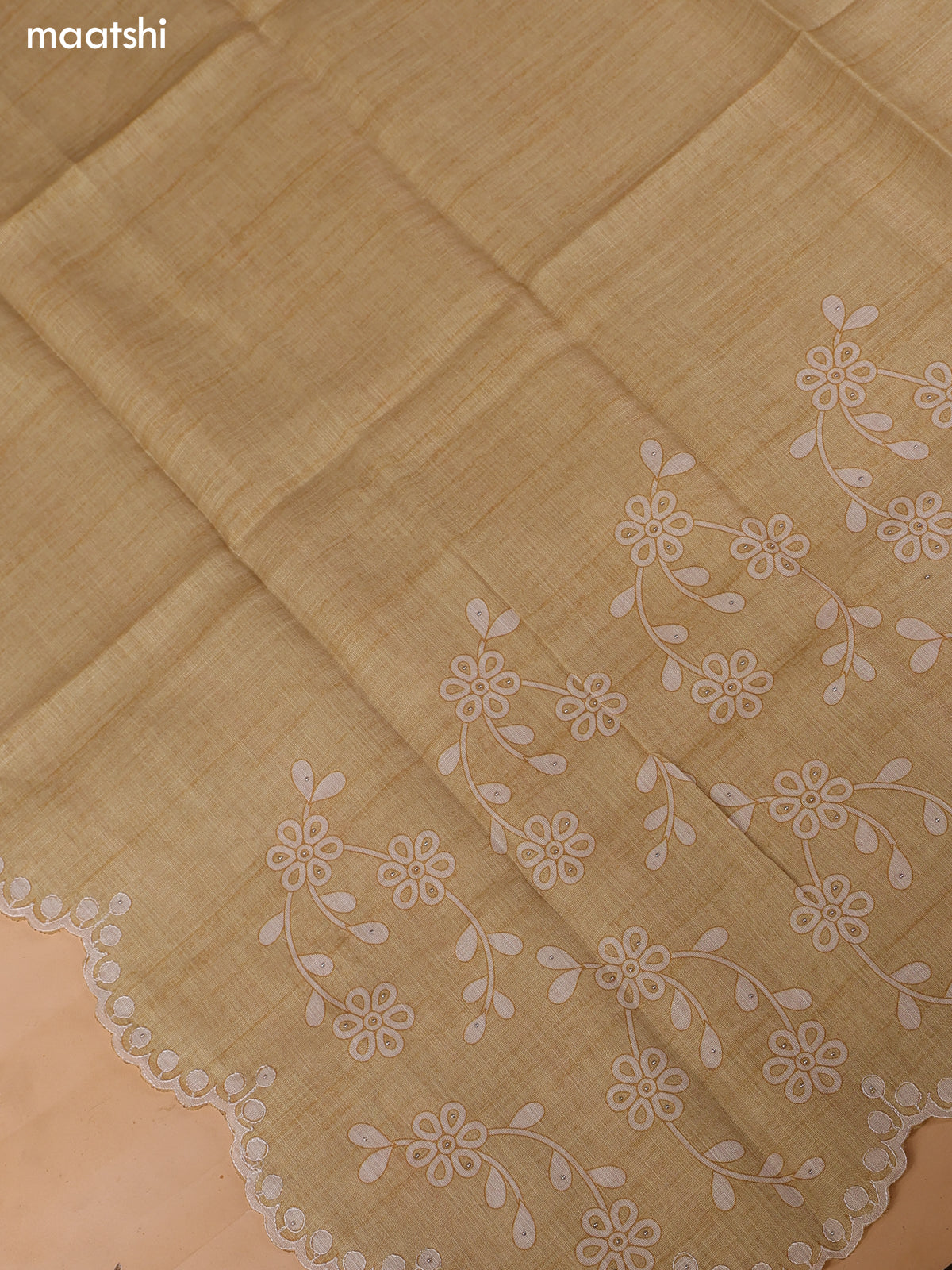Sandal Linen Cotton Dress Material With Embroidery Work Neck Pattern and Bottom & Dupatta