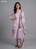 Pastel Pink Shade Semi Silk Printed Straight Suit
