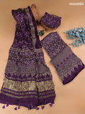 Purple Modal Dress Material With Allover Ajrak Prints