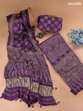 Purple Modal Dress Material With Allover Ajrak Prints