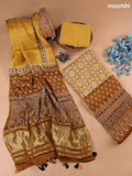 Mustard Yellow Modal Dress Material With Allover Ajrak Prints