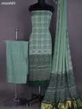 Green Modal Dress Material With Ajrakh Printed and Bottom & Dupatta