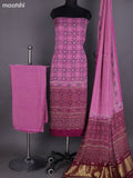 Lotus Pink Modal Dress Material With Ajrakh Printed and Bottom & Dupatta
