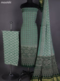 Green Modal Dress Material With Ajrakh Printed and Bottom & Dupatta